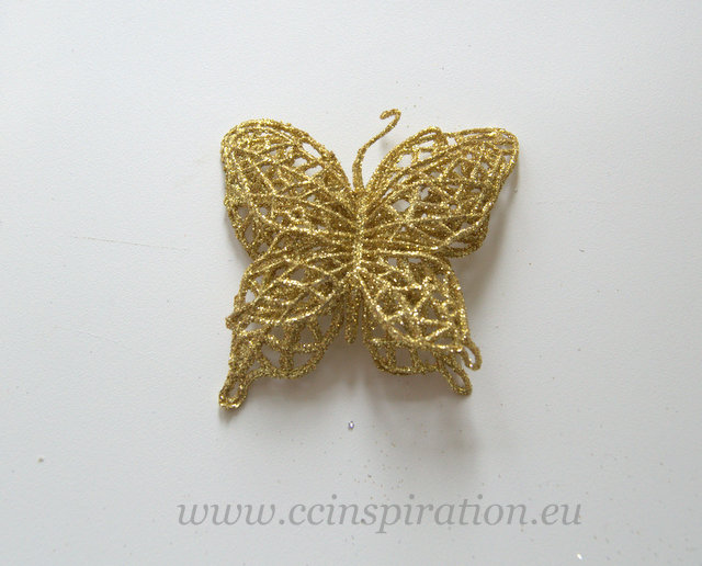 Motýľ malý glitrový - zlatý