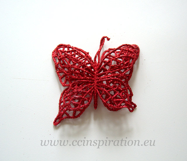 Motýľ malý glitrový - červený