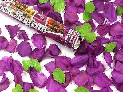 Vystreľovacie konfety - fialové lupene - dl.60cm
