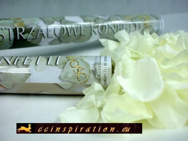 Vystreľovacie konfety - biele lupene - dl.60cm