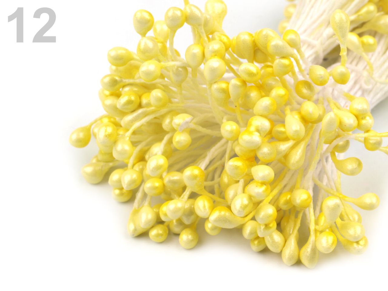 Piestiky / tyčinky do kvetov 6 cm - bielo-žlté ( 80ks)
