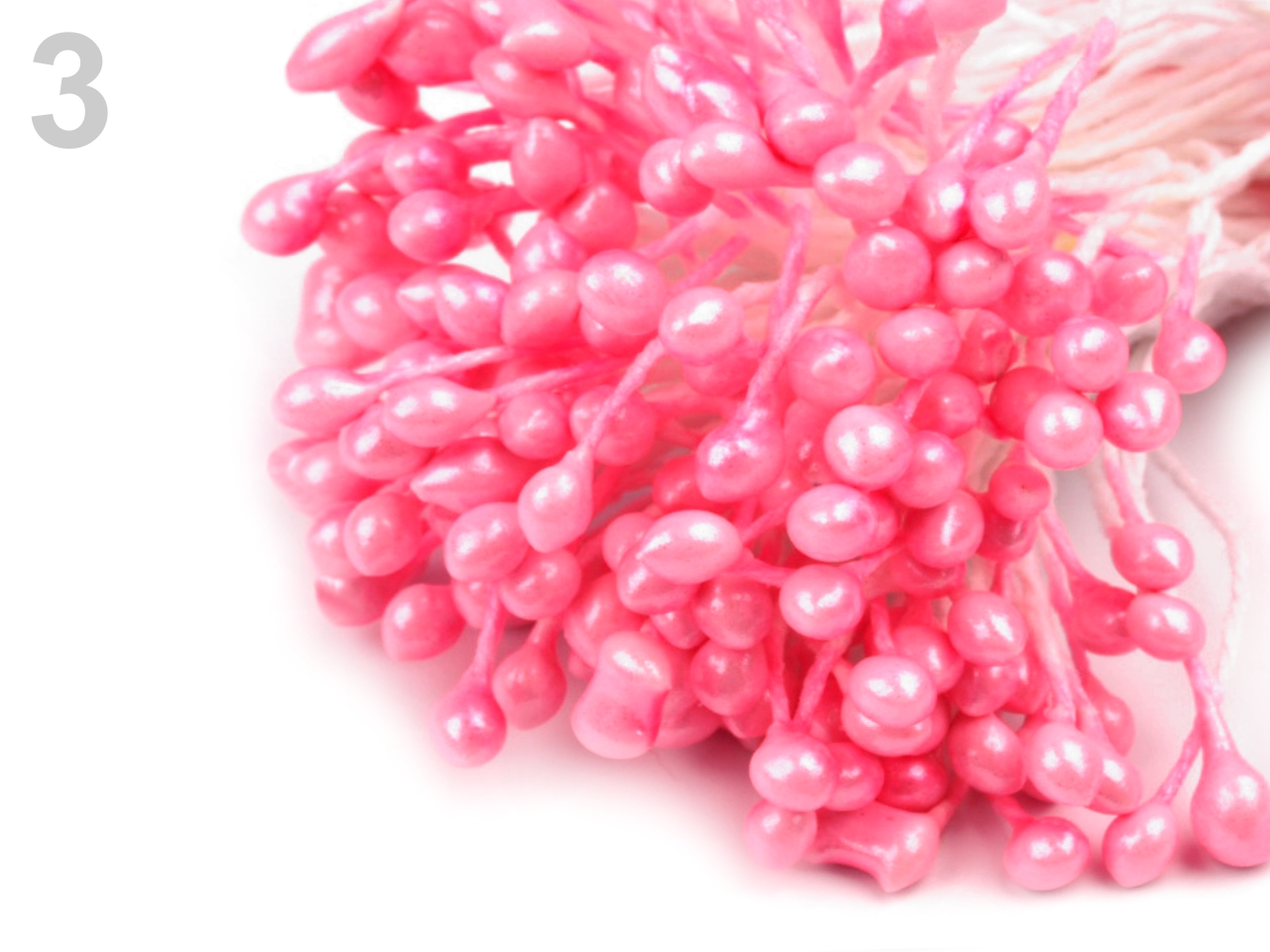Piestiky / tyčinky do kvetov 6 cm -  ružové( 80ks)