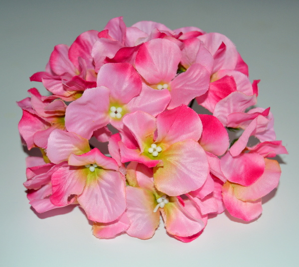Saténová hortenzia 16cm ružová