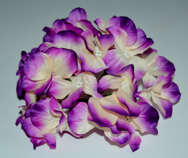 Saténová hortenzia 16cm fialová