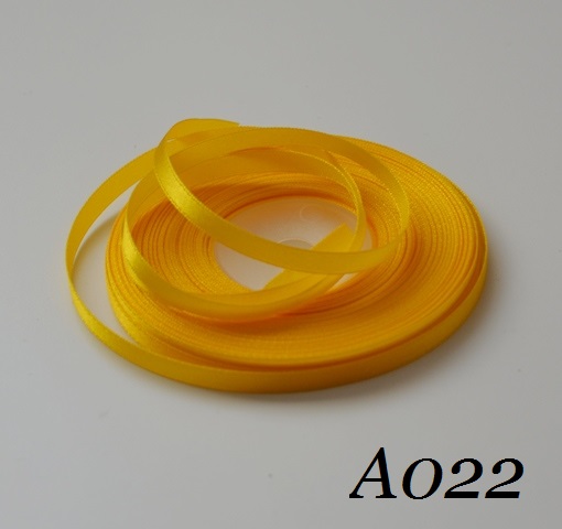 Saténová stuha 6mm/27m č. A022 - žltá