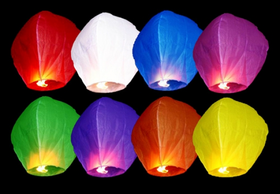 Lietajúci lampión  - sada 10 ks Mix farieb