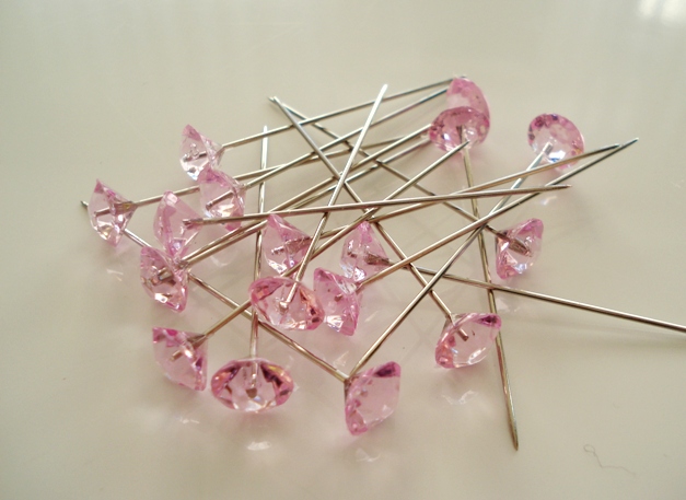 Špendlíky diamant (20ks) - ružové